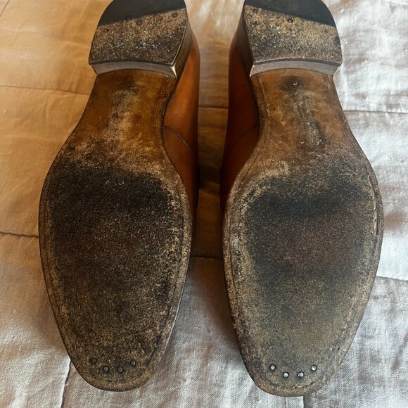 Jack Erwin Brown Leather Penny Loafers Men\'s 9.5 Made In Spain